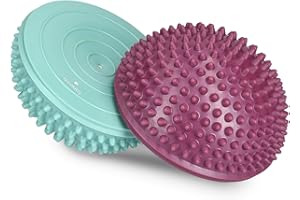 Navaris Boule d'équilibre hérisson - 2X dôme de Massage à Picots pour Pied - Coussin de Balance pour entraînement Sport Yoga Fitness