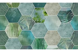 TAPPETIK Tappeto, Passatoia in Stampa Digitale Alta qualità, Ampia Gamma di Colori e Disegni (Serie DIGIT) VARIE MISURE (Esagoni foglie, 52 x 190 cm)