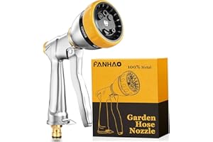 FANHAO Pistolet d'arrosage jardin Métal très résistant à 7 spray pour arroser fleurs et plantes ou laver voitures et objets. Pistolet d'arrosage et douchette de jardin multifonction
