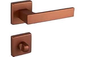 GEDOTEC JUVA Poignee de Porte en Aluminium | PUSH 1317 | 1 Pièce Poignée de porte carrée | Bronze Antique Cuivre Mat | Garnitures de porte vintage pour portes intérieures | WC - Salle de Bain