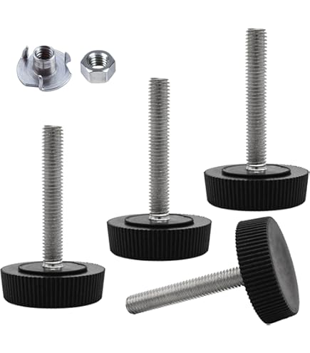 2x VIS DE PIED REGLABLE MOLETE M4 M5 M6 TETE PLASTIQUE EMBOUT TABLE