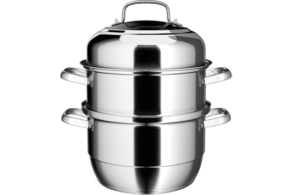 VENTION Cuiseur Vapeur INOX 28 cm, Cuit Vapeur Induction 3 Etages