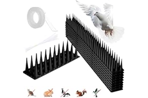 Hillylolly Barriere per Piccioni Plastica, Dissuasori per Uccelli 4.3 M, 10 PCS Spuntoni Anti Uccelli, Punte, Dissuasori per Gatti, Scaccia Piccioni per BalconeTerrazza Finestra (10, Nero)