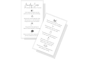 LASHICORN Jewelry Care Instruction Card Physical Printed 2" x 3.5" inches Business Card Size Minimalist White with Black Design Customer Jewelry Maker