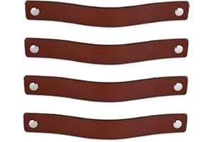 Brute Strength - Ledergriffe für Möbel - Cognac - 4 Stück - 20 x 2,5 cm - Schrankgriff, Türgriff für Küche, Bad, Schränke, Kommode, Holz