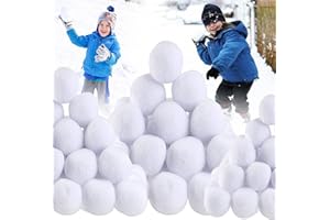 POPOYU Künstliche Schneebälle Weiß zum Werfen,Plüsch Schneeball zum Aufhängen,Kunstschnee Deko Wattebällchen Künstlicher Schnee für Kinder Innen Schneeballschlacht Weihnachtsbäume(40 Stück,Mehrere)