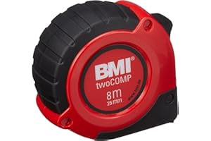 BMI 472841021 twoCOMP Mètre à ruban de poche, Blanc/noir/rouge, 8 m x 25 mm