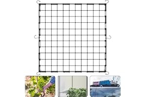 Mino Plus rete di supporto per piante da tenda,Rete Scrog,rete elastica a traliccio per tenda da coltivazione,60/90/120/150CM,rete elastica a traliccio con ganci (120x120cm)