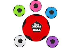 D.A.Y. Republic Giant 45cm Inflatable Mega Football for Garden, Pool, Beach Fun Play - Amazing Summer Fun, Large Blow Up Ball With Soft Microfibre Cover, Cuddly Toy