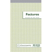 Carnet Factures Autocopiants Exacompta - 50 Feuillets Numérotés Format A5 - Micro-entrepreneur