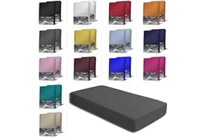 ONE-HOME 2er Set Jersey Spannbettlaken Spannbetttücher Bettlaken Spannbetttuch weiche Baumwolle mit Rundumgummizug, Farbe: Anthrazit, Maße: 2er Pack 90-100 x 200 cm