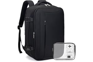 Xkdoai for Ryanair Cabin Bags 40x20x25 Underseat, with TSA Approved Bag, Travel Backpack Cabin Size Travel Bag Carry-ons Hand Luggage Bag Flight Bag for School Office