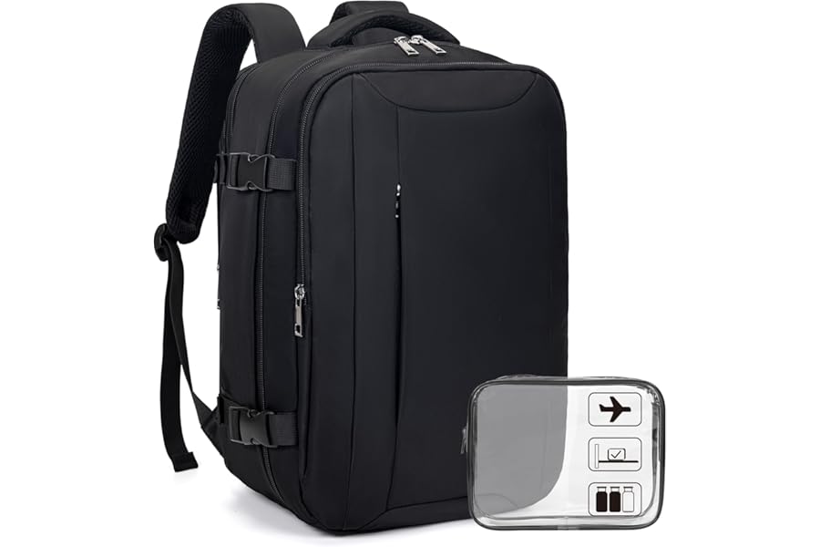 Xkdoai for Ryanair Cabin Bags 40x30x20, Travel Backpack with TSA Approved Clear Bag, Travel Bag 40x20x25 Underseat Carry-ons Hand Luggage Bag for Travelling Casual Daypack for Ryanair Plane