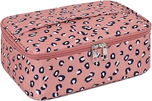 NARWEY Sac de Maquillage de Voyage Grand Sac cosmétique Organisateur de Cas de Maquillage pour Femmes et Filles (Léopard)