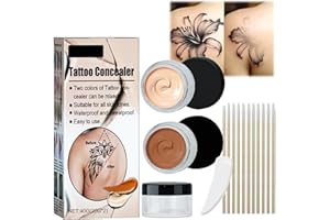 AURAANGE Tattoo Cover Up Concealer Cream - Full Coverage for zits, Body, Waterproof - Men and Women, Natural Makeup to Cover Tattoos