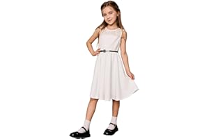 Kate Kasin Girls Summer Dress Crew Neck Kids Children A-line Flared Birthday Dress