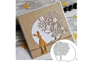 YEYERT Tree Circle Frame Cutting Die Cuts, DIY Crafts Template Tree Circle Frame Scrapbook Cards Cutting Dies Cut Stencils for DIY Embossing Card Making Decorative Paper Dies Scrapbooking