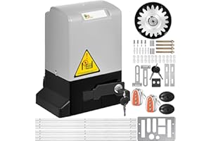 VEVOR Operador de Apertura de Puerta 600 kg Abridor Automático de Puerta Corrediza Control Remoto Más de 30 m, Cremallera Metálica 4 m Riel de Liberación Fotocélula Clave, Motor de Puerta Corredera