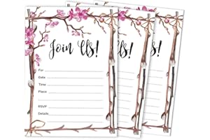 Inkdotpot Pack Of 30, Join Us Invitations With Envelopes, Floral Watercolor Invites for Your Wedding, Bridal Shower, Baby Shower, Engagement Party, Birthday 5 X 7 Inches