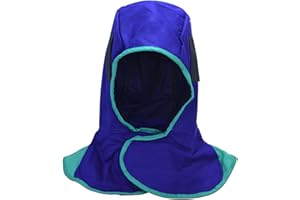 RIVERWELD Cagoule de soudage en tissu ignifuge pour soudeurs - Casque de soudage de couleur bleue - Équipement de sécurité au travail - Protection de la tête