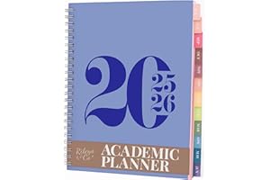 Rileys & Co Wochenplaner 2025, Hausaufgabenheft, Schulplaner | Kalender 2025 2026 Juli 2025–Juni 2026 Terminplaner, Notizen, Doppeldraht, 20 x 15 cm Planner, (Blau, Typografisch, auf Deutsch)