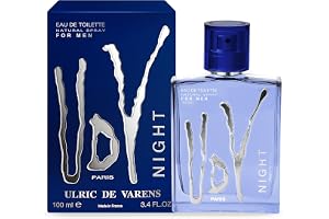 Ulric de Varens Night for Men Eau de Toilette, 100 ml | Varm bärnsten träig herr Cologne med ananas, kanel och tonkaböna – fr