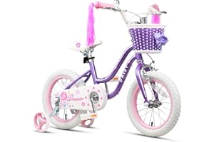 Glerc Daisy 12 14 16 Inch Girls Bike for 2-7 Years Kids with Stabilisers Basket Streamers and Bell,Multiple Colors