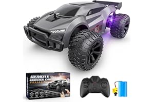 Mermoe Ferngesteuertes Auto, 1:22 2,4Ghz RC Auto Kinder Spielzeug Spiele ab 6 7 8 9 10 Jahre Ferngesteuerter LKW Lastwagen mit Led Licht Monster Truck Drift Cars Geschenke für Jungen Mädchen (Grau)
