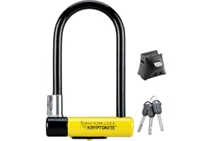 Kryptonite New York - Candado en U estándar para Bicicleta, antirrobo, Resistente, se Vende Seguro Dorado, grillete de 16 mm con Soporte de Montaje y Llaves, Bloqueo de Seguridad definitivo para