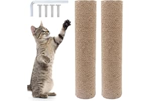 GBKDQQ 2 rascadores de repuesto para gatos, longitud de 40 cm, árbol rascador de sisal natural, columna rascador con tornillos M8, piezas de repuesto para renovación, manualidades