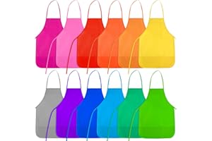 BOUBONI Kids Painting Aprons Kids Art Aprons with 2 Roomy Pockets Kids Aprons for Art Painting Activity Kitchen Crafts