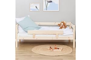 Hoppekids Lettino ECO Comfort 70x160 con rete a doghe e protezione antincendio | Naturale | Nordic Swan Ecolabel | FSC®-certificato Pino massiccio dall'UE