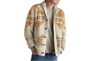 HULKAY Mens Cardigan Sweaters Shawl Collar Open Front Rib Knitted Cardigan Jackets Slim Fit Vintage Button Argyle Sweaters