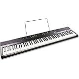 RockJam 88 Key Digital Piano with Full Size Semi-Weighted Keys, Power Supply, Sheet Music Stand, Piano Note Stickers & Simply
