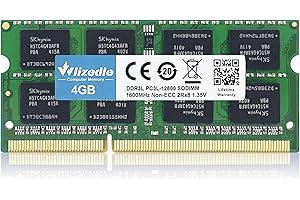 DDR3 /DDR3L Laptop Memoria RAM 4GB 1600MHz CL11 SO-DIMM Wlizedle Modulo di Memoria PC3-12800 /PC3L-12800 204-Pin 1.35V /1.5V Notebook Memory per Computer Portatile, Verde