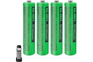 ZZWJBCYLE BK-40AAABU Lot de 4 Piles 1,2V AAA Rechargeables Ni-MH 400mAh pour téléphones sans Fil Panosonic Gigaset DECT Téléphone Numérique sans Fil