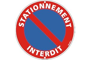 CHINYROZA Panneau Stationnement Interdit Aluminium Réfléchissante Ø300mm, Interdiction de Stationner Metal Stable et Durable