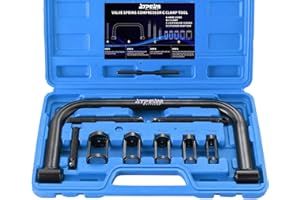 ATPEAM Universal Ventilfederspanner Set, Ventilfeder Spanner Satz für Auto, Motorrad und Lkw, Ventilfeder Spanner, INKL. 5 auswechselbare Druckstücke 16-30 mm (10 pièces, Bleu)