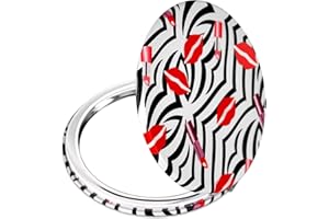 YTZJ DIRECT Compact Vanity Mirror Makeup Mirrors for Women Girls, Nice Travel Cosmetic Mirrors for Pocket Handbag Purse Wallet, Portable Magnifying Cute Beauty Mirror, Folding, 2-Sided, Handheld, Rose Red