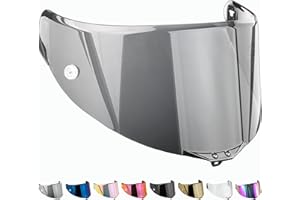 Everalo Visiera Casco Compatibile con Agv Corsa - Corsa R - Pista - Pista Gp - Pista Gpr - Pista Gp RR - Gt Veloce - Veloce S - Race 3 Pinlock e TearOff Ready (Fume' Chiaro)