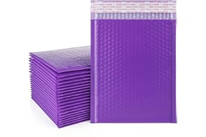 ‎HENGSONG 60 Stück Luftpolster Versandtaschen, für DIN A5, haftklebend Versand versandbeutel Polsterumschläge gepolstert Versandtasche (lila)