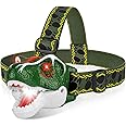 Headlamp LED Headlight T-Rex Head Torch Dinosaur Toys LED Headlamp Flashlight for Kids Realistic Dino Roar Sounds 3 Modes Helmet Light for Reading Running Camping Hiking Fishing