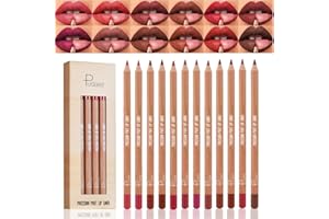 Baorder 12 Colors Matte Lip Liner Set,Waterproof Smooth Lip Pencils Long Lasting Slim Lip Liner High Pigmented Crayon Lip Liner for Women