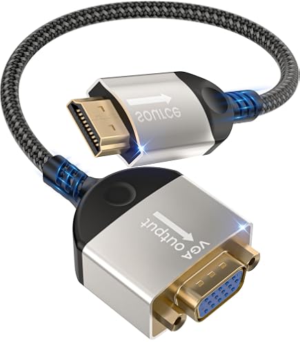 Alextry Adaptateur HDMI vers VGA Adaptateur convertisseur mâle vers Femelle 1080P pour Tablette