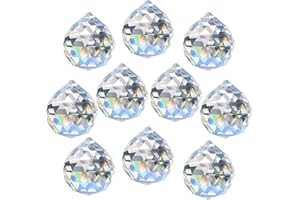 CRIVEPLE Cristalli da appendere, 10 pezzi, acchiappasole in cristallo, prisma da 30 mm, cristalli arcobaleno, per lampadari, finestre, giardino, decorazione matrimonio