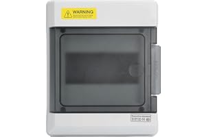 BUACHOIS 6 Way Distribution Protection Box, IP66 DIN Rail Waterproof Transparent Cover Distribution Junction Case DIN Rail Enclosure Box for Electrical Communication 7.9 x 6.5 x 3.9in