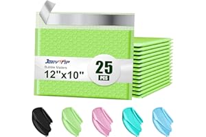 JOLLYTRIP Bubble Mailers A4 Paper Size,12x10 Inch 25 Pack Poly Padded Envelopes Small Business Mailing Packages Opaque Self Seal Adhesive Waterproof Boutique Shipping Bags for Jewelry Makeup (Light Green)