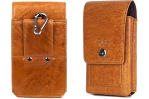 HUAZHIMAO Handy Gürteltasche Herren Leder Handytasche Klein Gürtel Telefon Holster Guerteltasche Universal Handy -Tasche Braun Gürtelclip für iPhone Samsung Xiaomi Huawei
