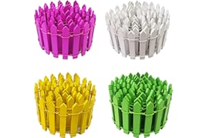 4 Pcs 5X90cm Miniatur Fee Garten Ornament Holzzaun, MaehSab dekorative Picket Mini Zaun für Puppenhaus Fee Garten DIY Diorama Projekt