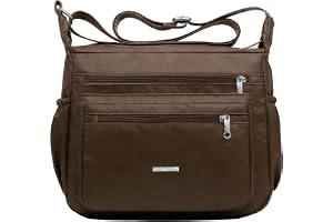 FAVORTALK Axelväska dam medelstor crossbody bag dam med flera fickor vattentäta lätta damaxelväskor justerbar bred fritid för